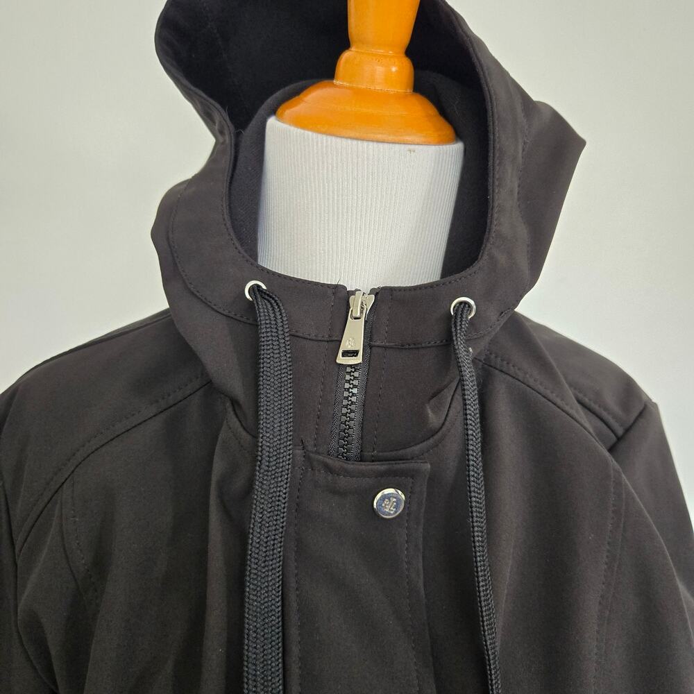 Lauren Ralph Lauren Stylish Hooded Soft Shell Anorak Raincoat Black Women Small - Picture 5 of 14